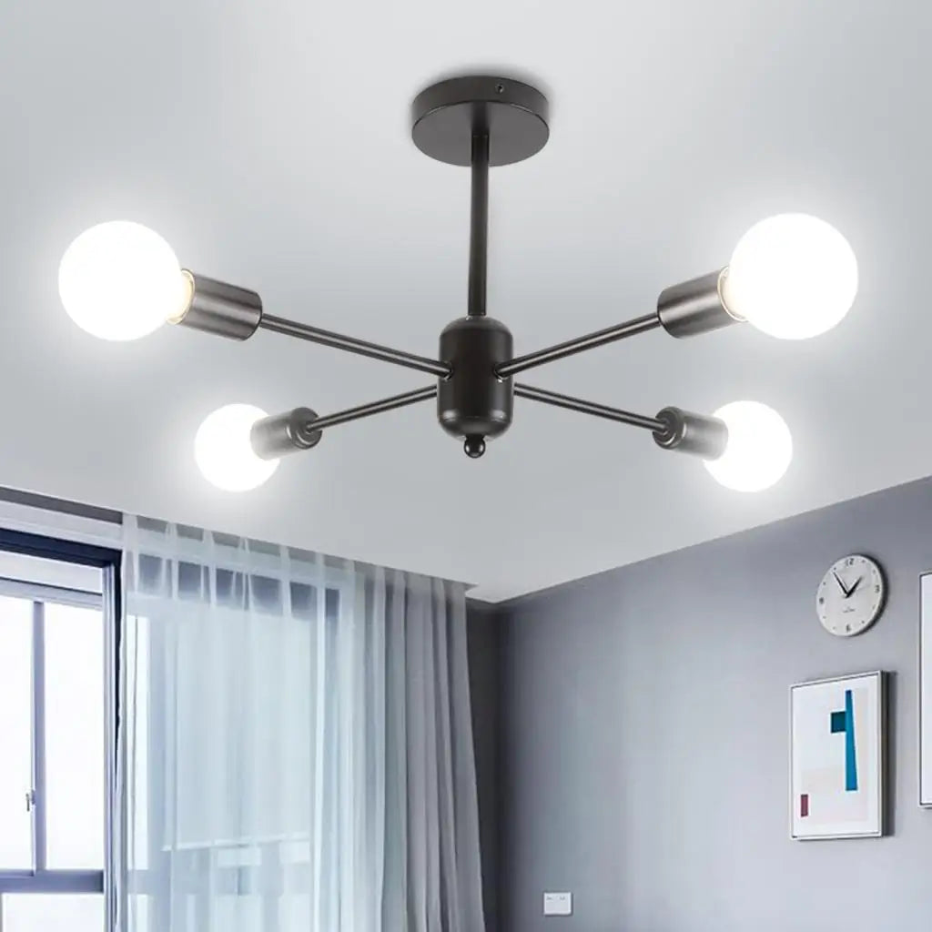 lustre industriel moderne à 4/6 têtes luminaria lampara - vue 6 sur 10