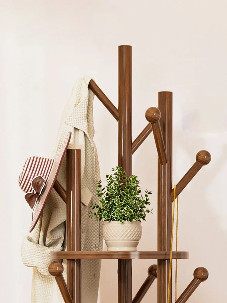 porte-manteau en bois organisateur rotatif pour vêtements - vue 4 sur 11
