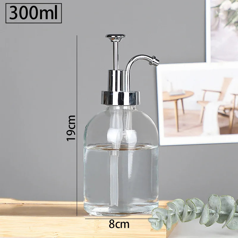 distributeur de savon en verre transparent rechargeable pour gel douche - vue 9 sur 17