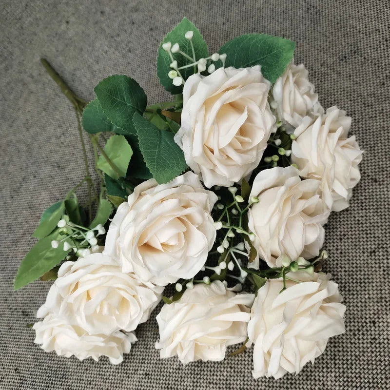 bouquet de roses en soie pour décoration de mariage et fêtes - vue 10 sur 13