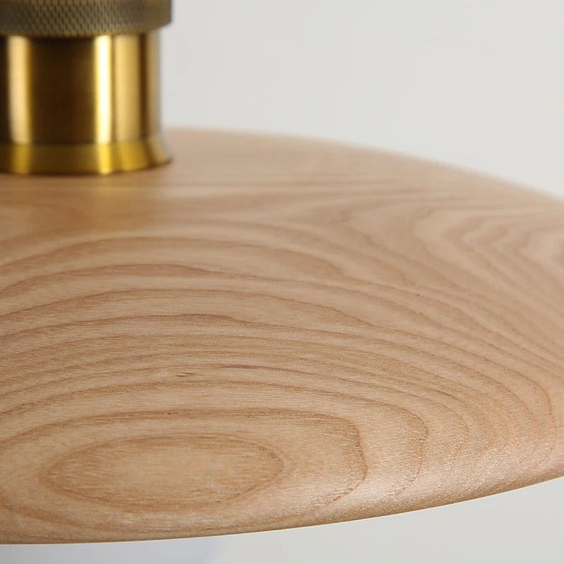 Lampe de style idyllique soucoupe volante bois lampes suspendues E27 Table à manger décor lumière Restaurant chevet salon de thé chapeau lampe suspendue - vue 5 sur 12