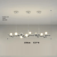suspension design led art déco en or chromé pour intérieur élégant