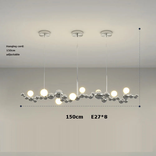 suspension design art déco en or chromé pour éclairage moderne