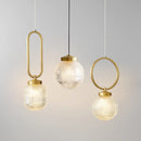 Moderne Pendelleuchte aus Kupfer mit verstellbarem Glaspendel