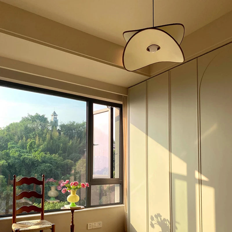 Lustres en tissu rétro français lampes suspendues modernes et romantiques pour chambre à coucher - vue 6 sur 9
