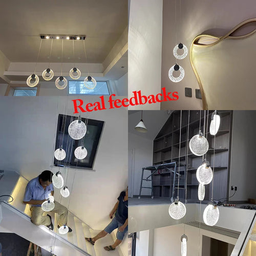 lustre suspendu en cristal led nordique pour intérieur