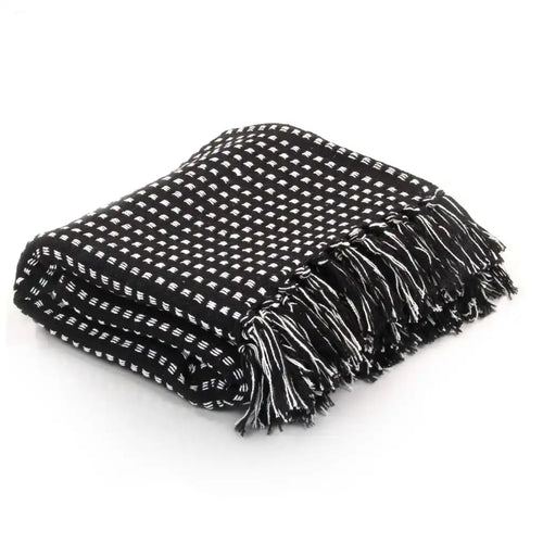 Plaid coton chevrons doux confortable pour salon chambre - vue 15 sur 17
