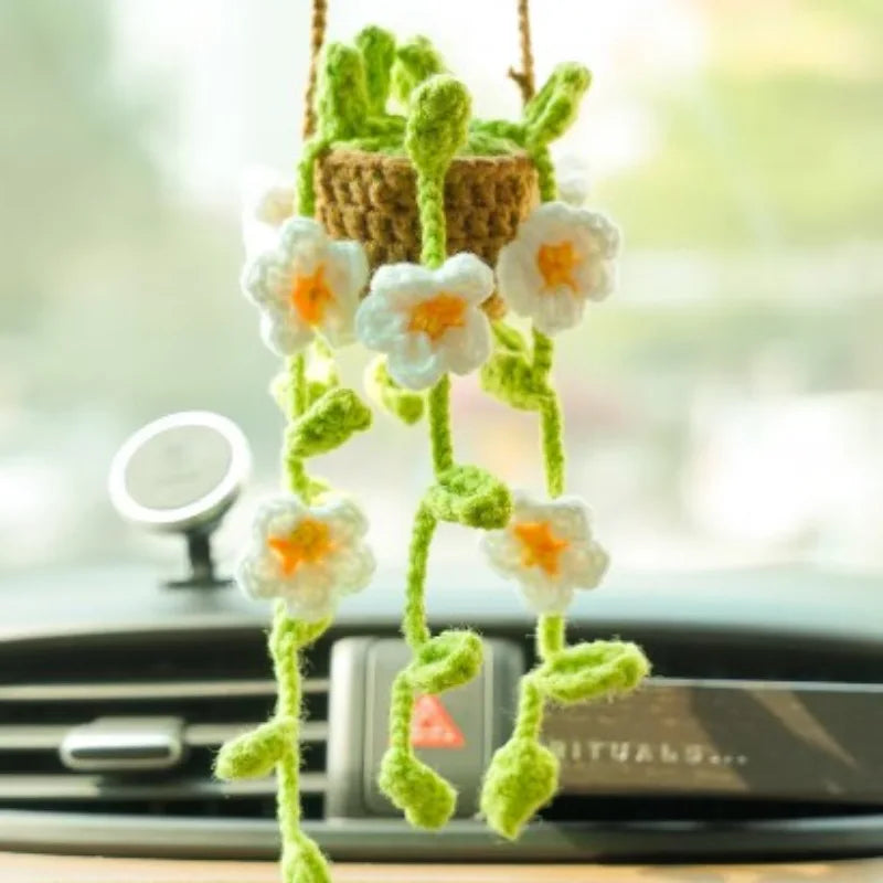 crochet suspendu créatif pour décoration de voiture plante en pot - vue 5 sur 34