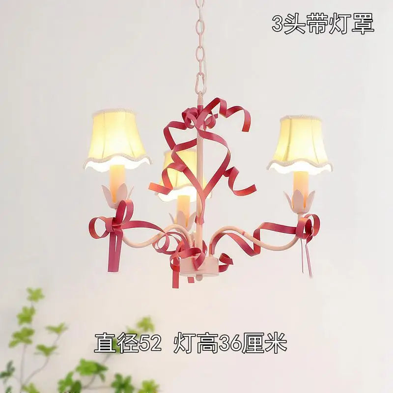 lustre mignon pour enfants éclairage suspendu avec nœud décoratif - vue 9 sur 14