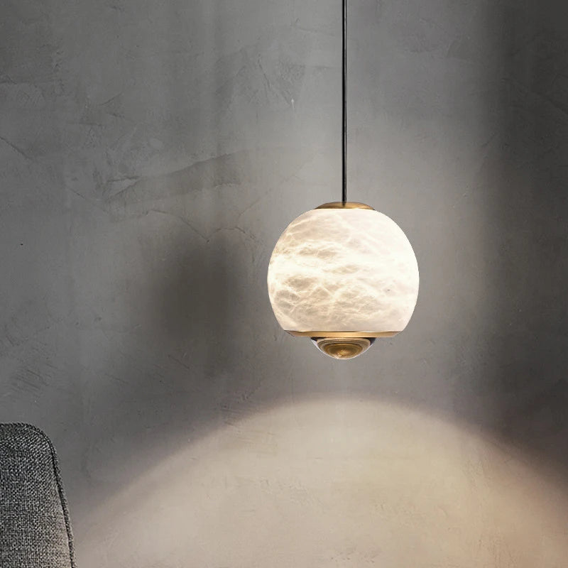Suspension LED en marbre naturel espagnol