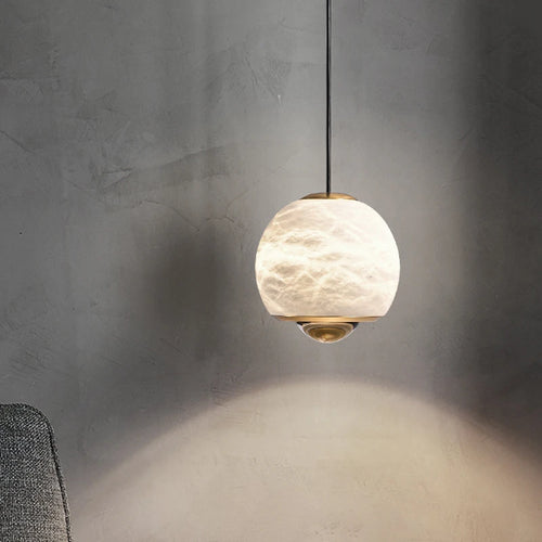 LED-Pendelleuchte aus spanischem Naturmarmor ideal für Bar und Restaurant - vue 2 sur 6