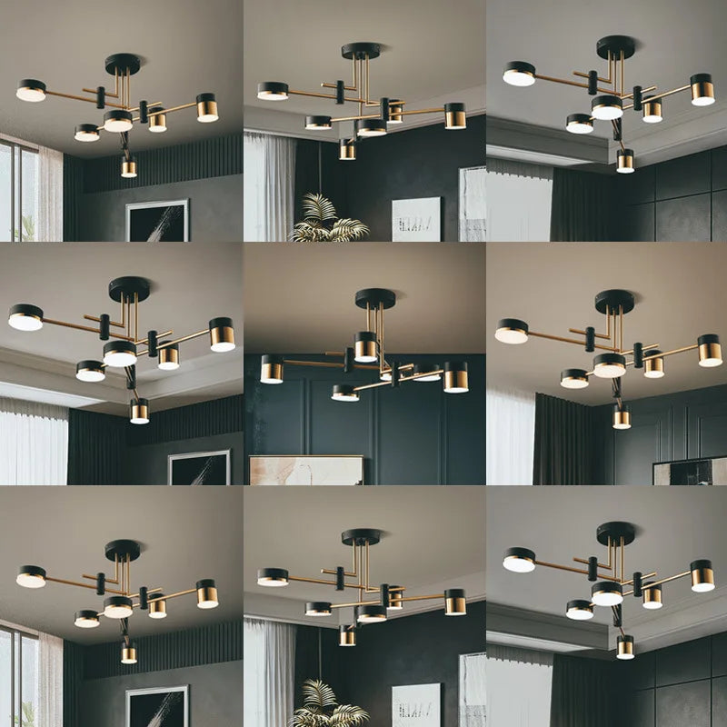 2024 LED Chandelier Lighting Modern Living Room Kitchen Decoration Indoor Metal Hanging Light Fixtures For Drawing Room - vue 6 sur 12