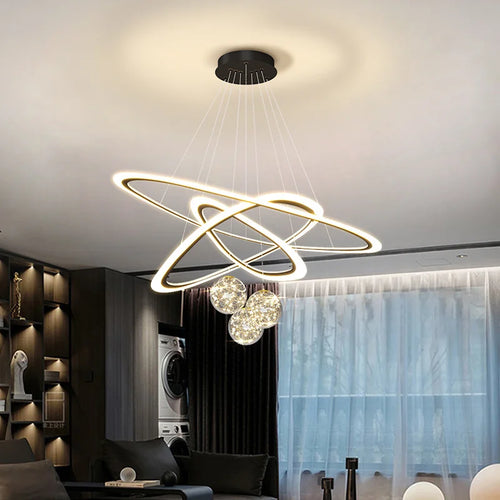 Moderne LED-Pendelleuchte mit Ringdesign für den Innenbereich - vue 2 sur 10
