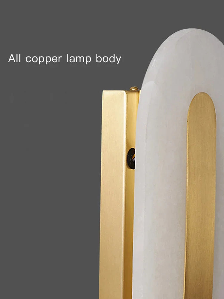 Wandleuchte aus Marmor mit dekorativem LED-Licht für modernes Interieur - vue 6 sur 12