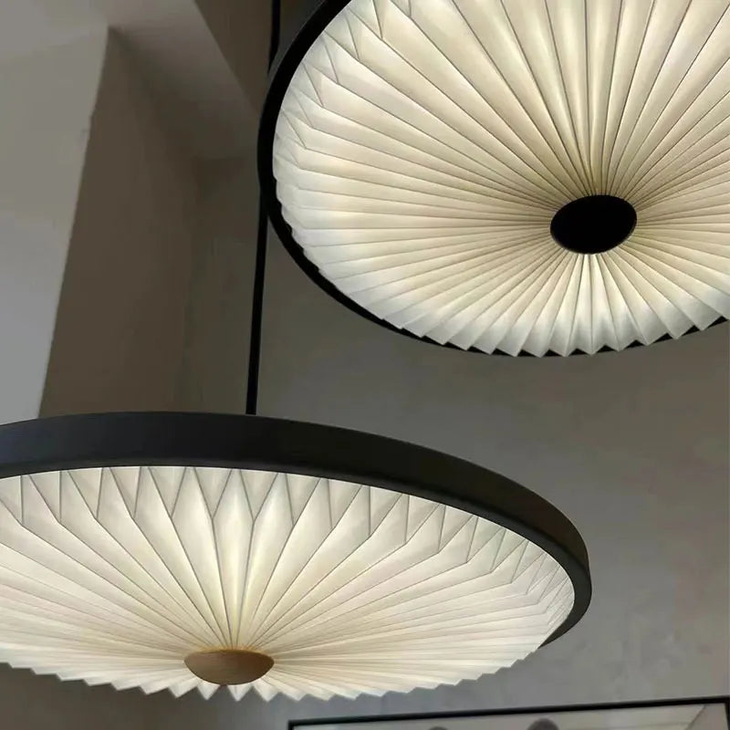 lustre moderne rond à suspension haute qualité plissé led - vue 6 sur 8