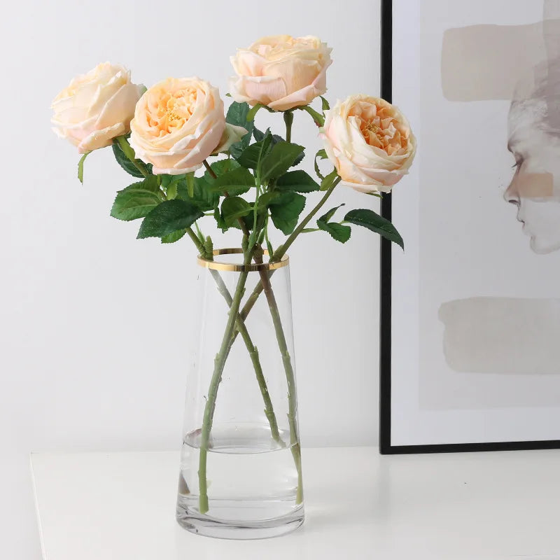 rose de thé artificielle en latex pour décoration et événements - vue 2 sur 11