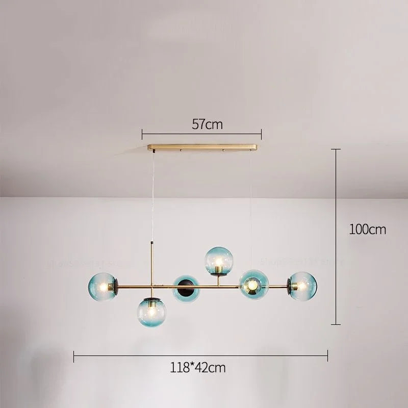 Moderne nordische Pendelleuchte aus Glas für das Wohnzimmer - vue 11 sur 16
