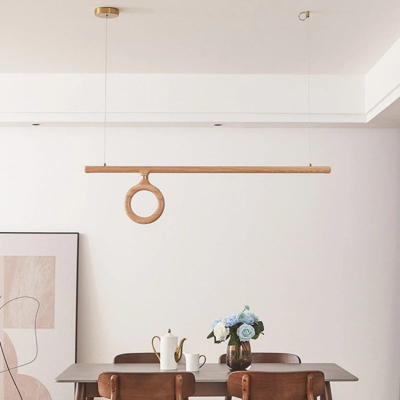 lustre en bois nordique style japonais pour éclairage intérieur
