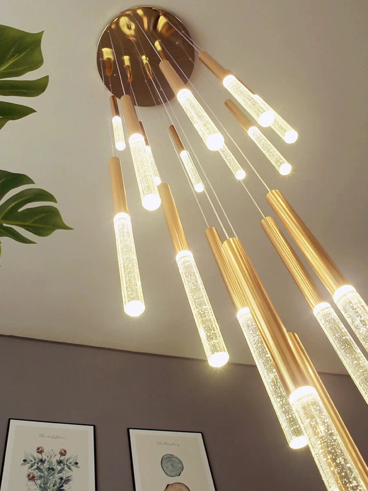 lustre en cristal moderne pour éclairage intérieur minimaliste - vue 4 sur 15