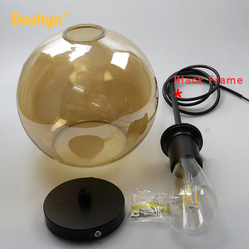 lampe suspendue en verre design moderne pour loft - vue 7 sur 12