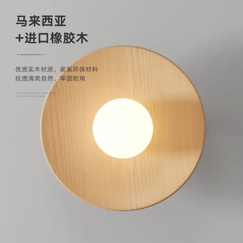 Couloir allée bois plafonniers nordique Ins personnalité créative balcon porche Simple vestiaire bûche lampes suspendues - vue 5 sur 6