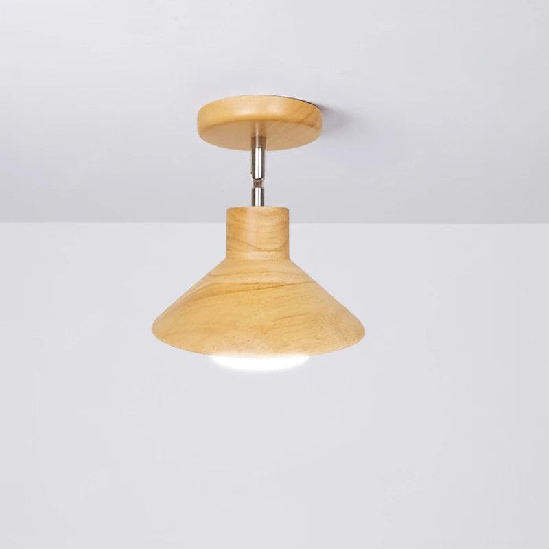 plafonnier led bois moderne rondin applique - vue 4 sur 7