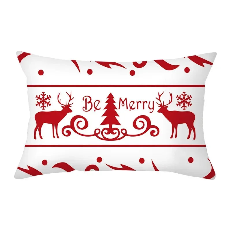 housse de coussin rouge de Noël pour décoration intérieure