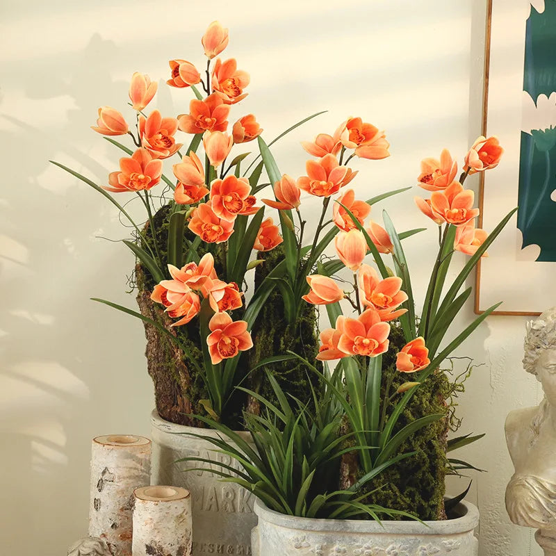 fleurs artificielles cymbidium pour décoration mariage et événements - vue 3 sur 11