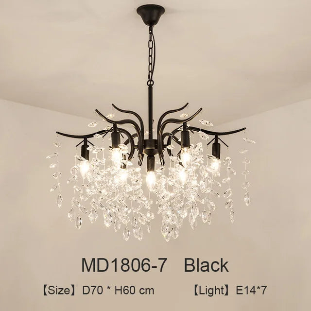 Nordischer LED-Kronleuchter aus Kristall, luxuriöse Dekoration