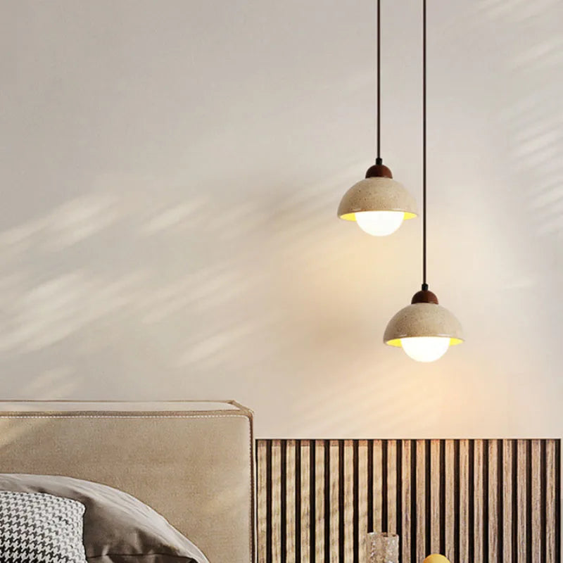 LED-Pendelleuchte aus Naturstein mit verstellbarem Kabel - vue 3 sur 13