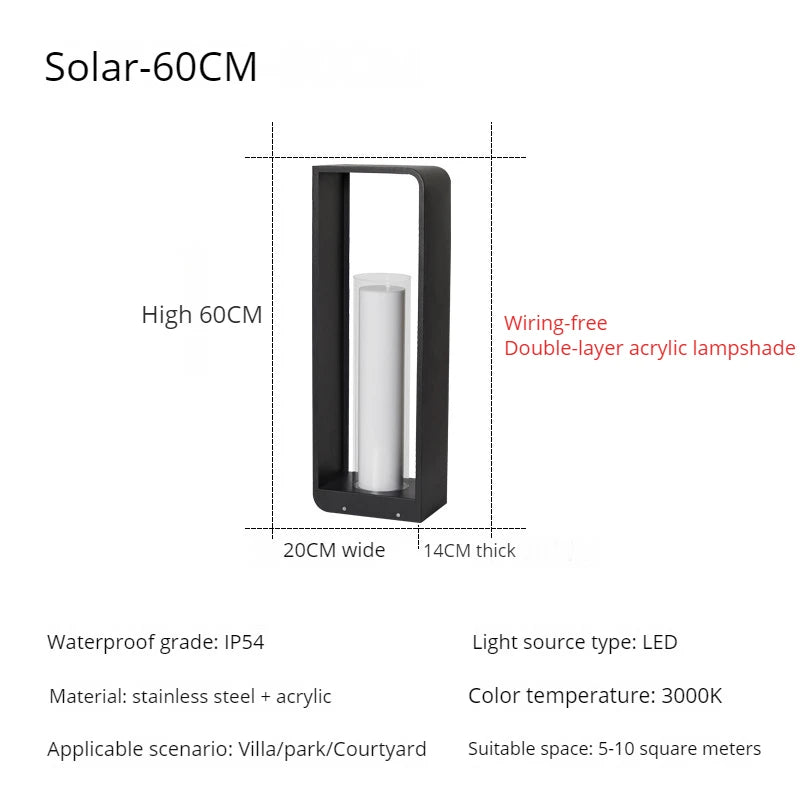 Wasserdichte LED-Solarleuchte für Garten und Hof - vue 11 sur 21