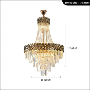lustre led en cristal design moderne pour villa duplex