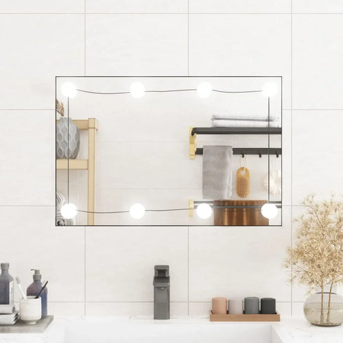 40x60 cm rectangular glass wall mirror with LED lights, home decoration wall Decker living room decoration - vue 2 sur 7