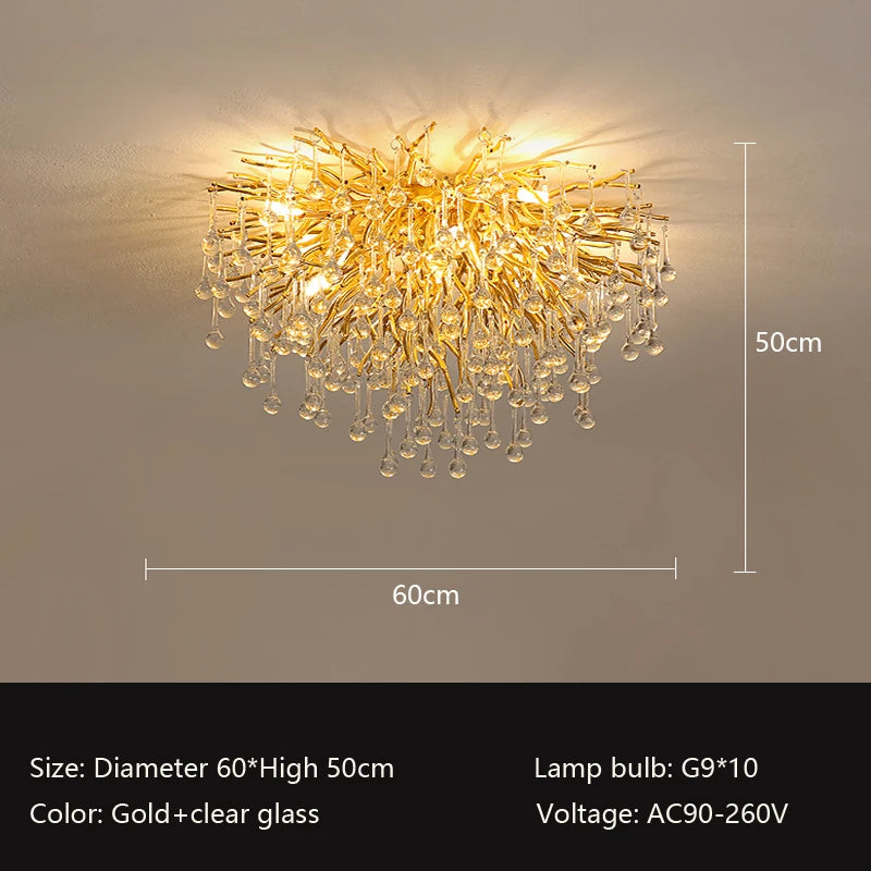 Nordischer LED-Kronleuchter aus Kristall für elegantes Ambiente