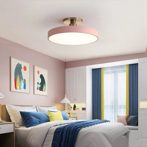 Kreative nordische LED-Deckenleuchte Macaron romantisch minimalistisch - vue 5 sur 13