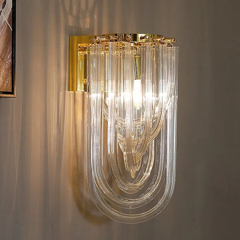 lustre led moderne verre doré salon chambre villa maison luminaire - vue 7 sur 12