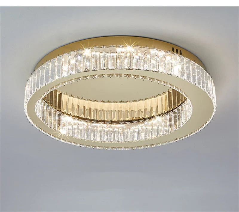 plafonnier circulaire en cristal moderne pour décoration intérieure - vue 5 sur 15