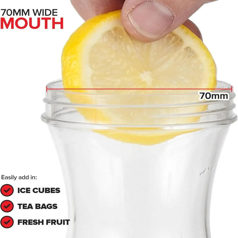 Carafe a jus plastique 1000ml avec couvercle refrigerateur
