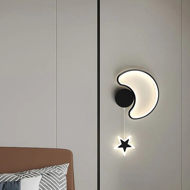 Applique murale LED modernes fer acrylique nuage étoile lune chambre d'enfants décor appliques pour chambre allée étude salon maison Lustre - vue 5 sur 18