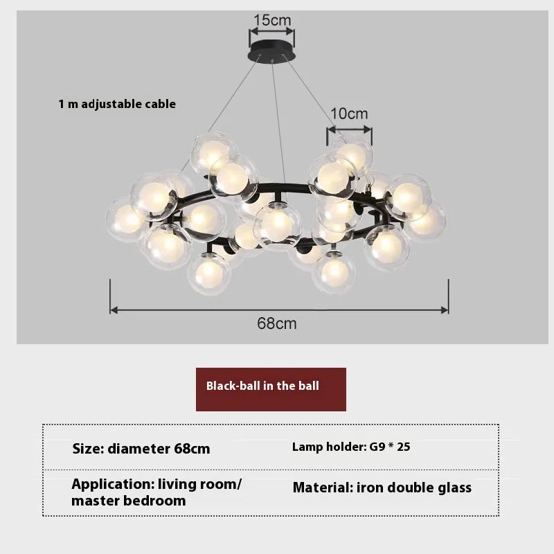 Kreative und minimalistische Pendelleuchte aus satiniertem Glas im nordischen Design - vue 7 sur 9