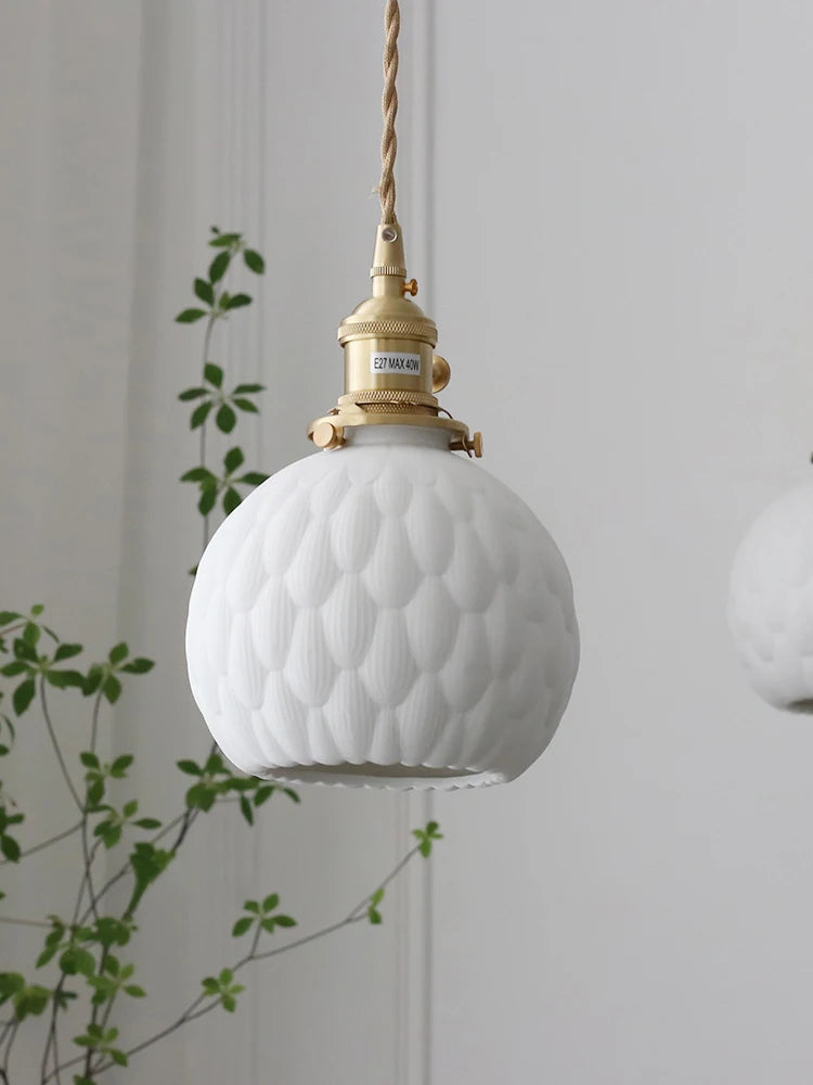 suspension japonaise en céramique artisanale pour éclairage décoratif - vue 5 sur 8