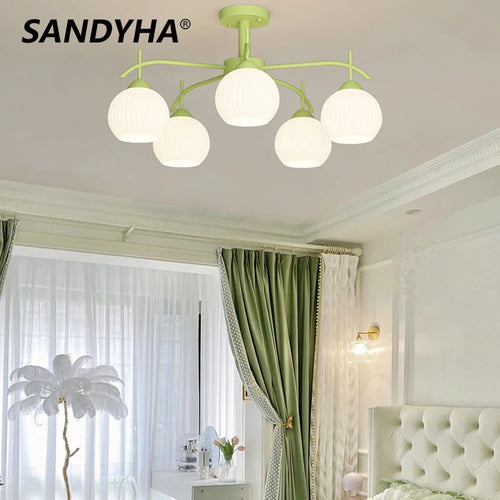 LED-Kronleuchter nordisches Design Sandyha aus Glas - vue 2 sur 9