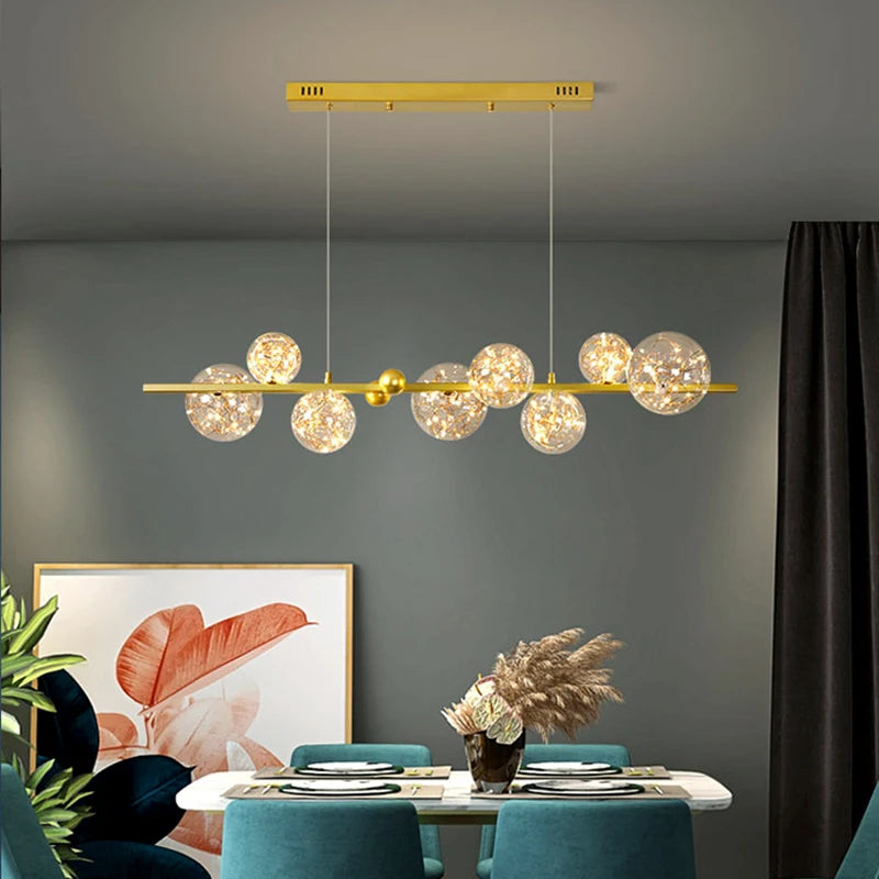 Nordische LED-Pendelleuchte aus Glas für die Innendekoration - vue 6 sur 6