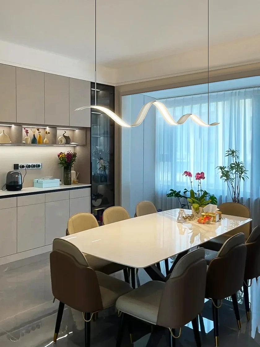 lustre moderne linéaire pour décoration de table élégante - vue 3 sur 14