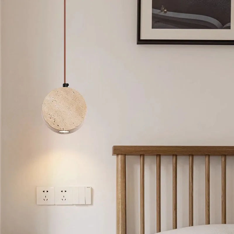 Nouveauté pierre Restaurant suspension lampe de chevet salon salle à manger lampe cordon réglable marbre naturel - vue 3 sur 12