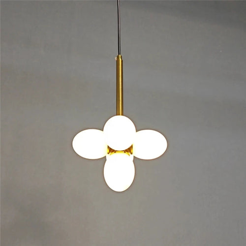 Minimalistischer Kronleuchter aus Glas in Ei-Form für moderne Beleuchtung - vue 2 sur 9