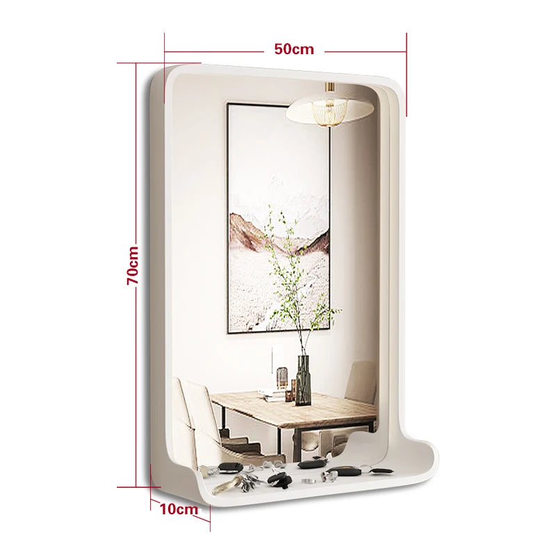 miroir en bois massif avec éclairage led et fixation murale - vue 26 sur 29