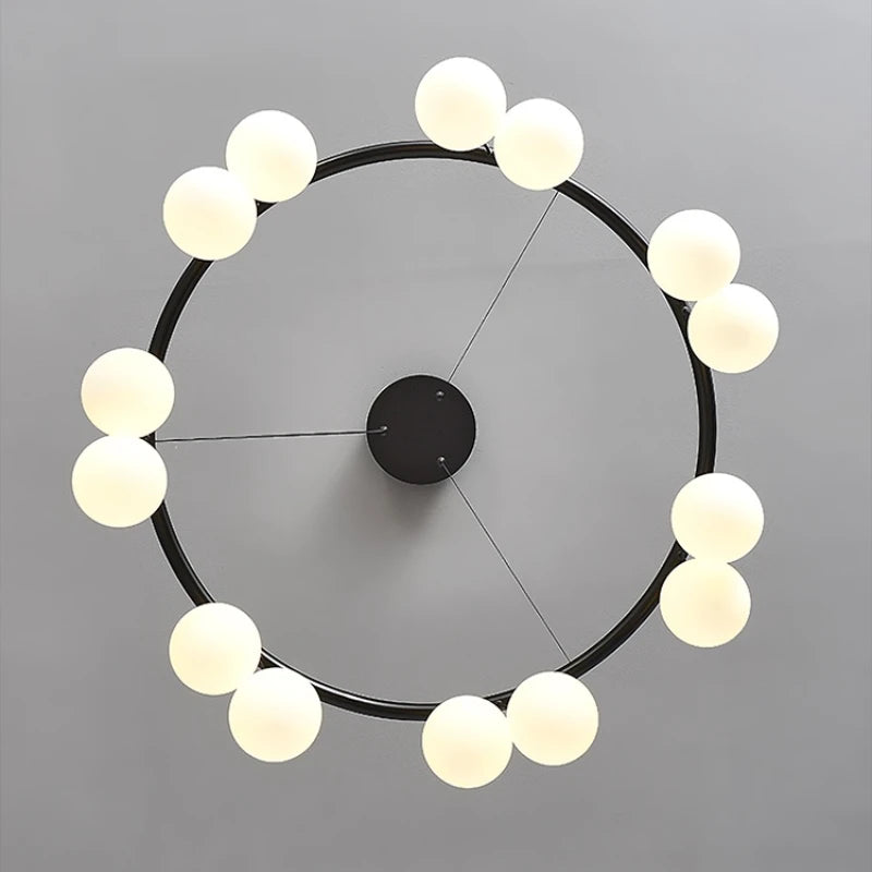Moderner LED-Kronleuchter aus Glas für die Innendekoration - vue 5 sur 9