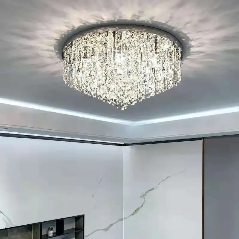 Plafonnier moderne en cristaux E14 - vue 7 sur 18