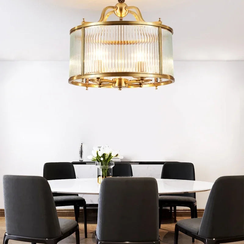 lustre moderne en cuivre avec tubes de verre 2 modèles disponibles - vue 4 sur 12